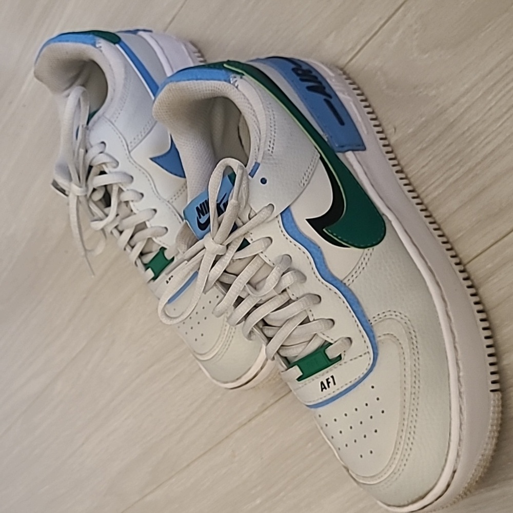 Nike AF1 Blue and Green Sneakers